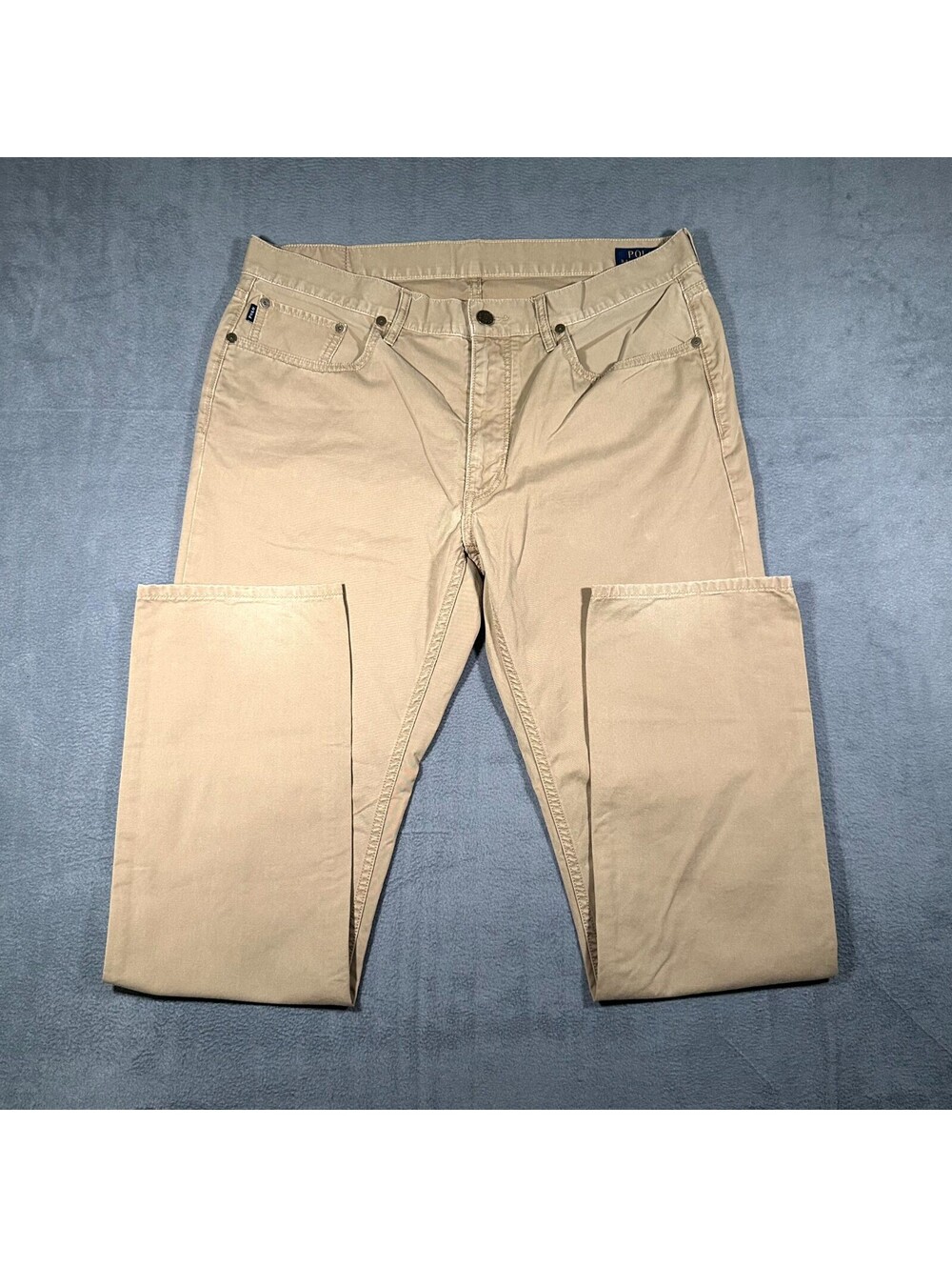 Polo Ralph Lauren Jeans Mens 34x32 Beige Denim Stretch Straight Leg Streetwear